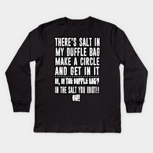 In the duffle bag? Ghostfacers (white version) Kids Long Sleeve T-Shirt